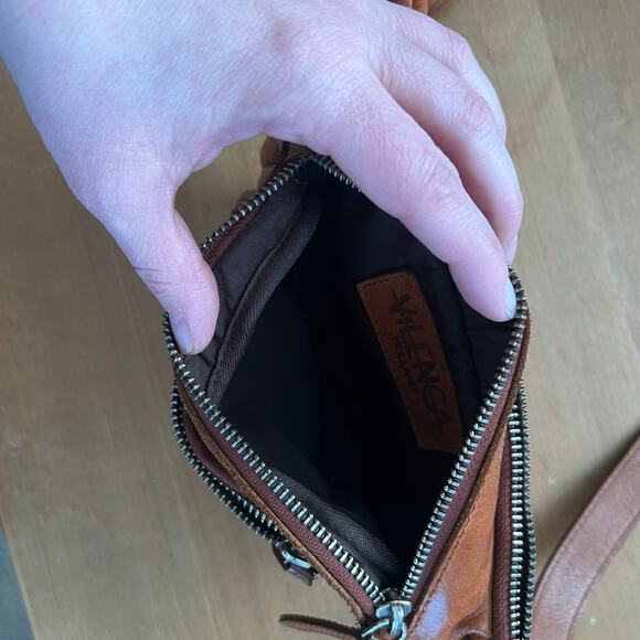 Anthropologie Vilenca Holland Cognac Woven Leather Woven Belt Bag Boho - Picture 4 of 5